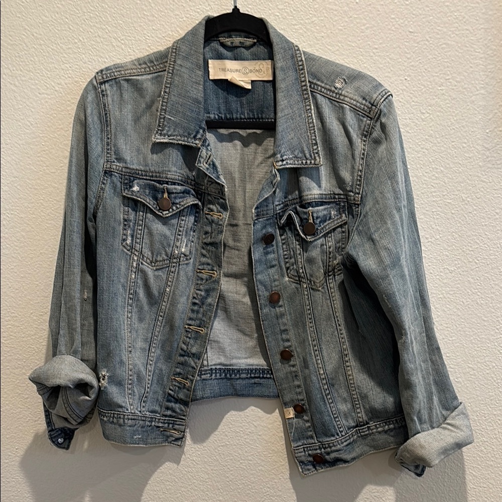 Treasure & Bond Blue Jean Jacket Vintage Style